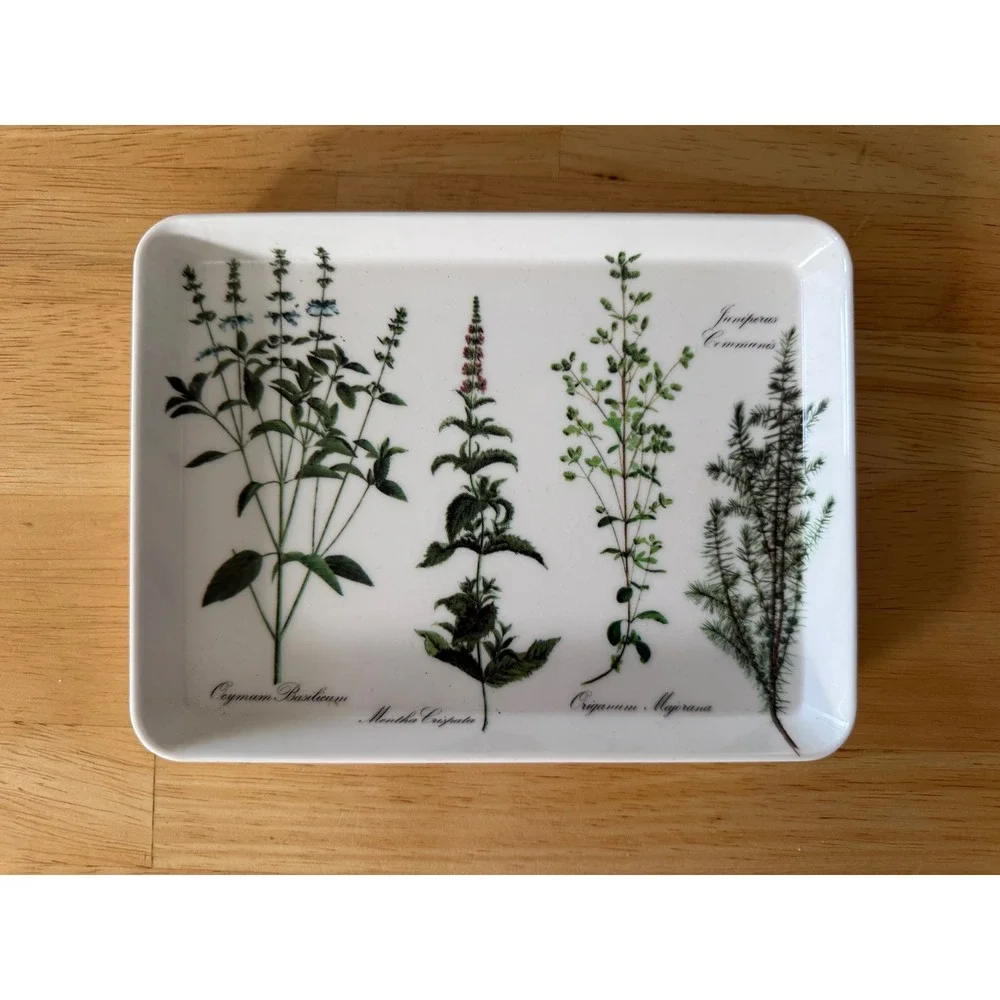 PUE Import Inc. Italian Vintage 1980's Botanical Herb Accessory Small Tray